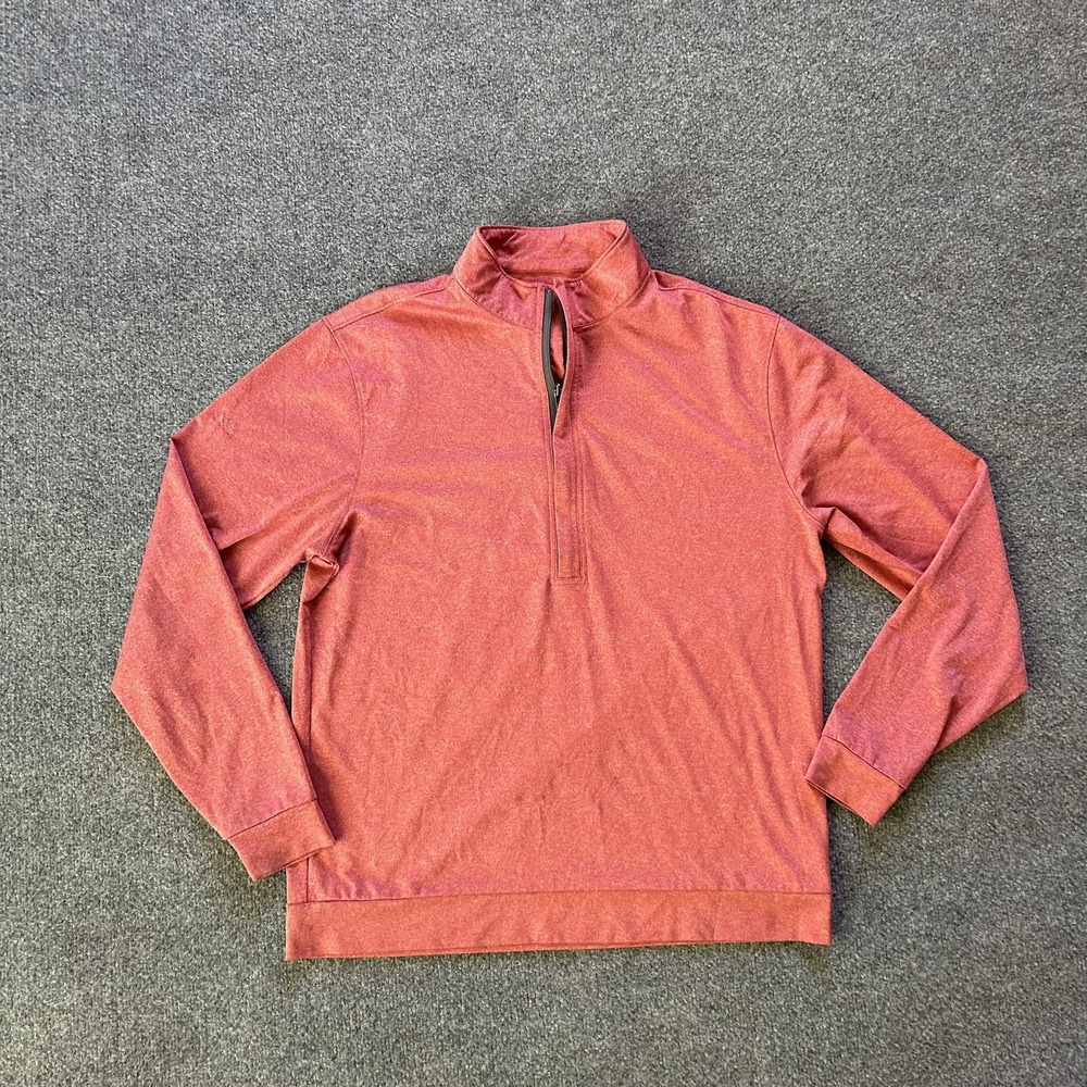 Matte Grey Shirt Mens Large Red Heathered Long Sleeve Performance‎ Golf 1/4 zip